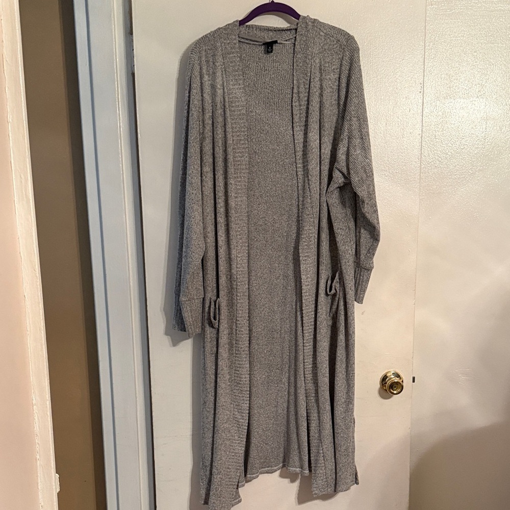 Torrid Heather Gray Open Front Cardigan